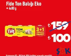 FİDE TON BALIĞI EKO 4X80 G fiyat ve kampanya bilgisi